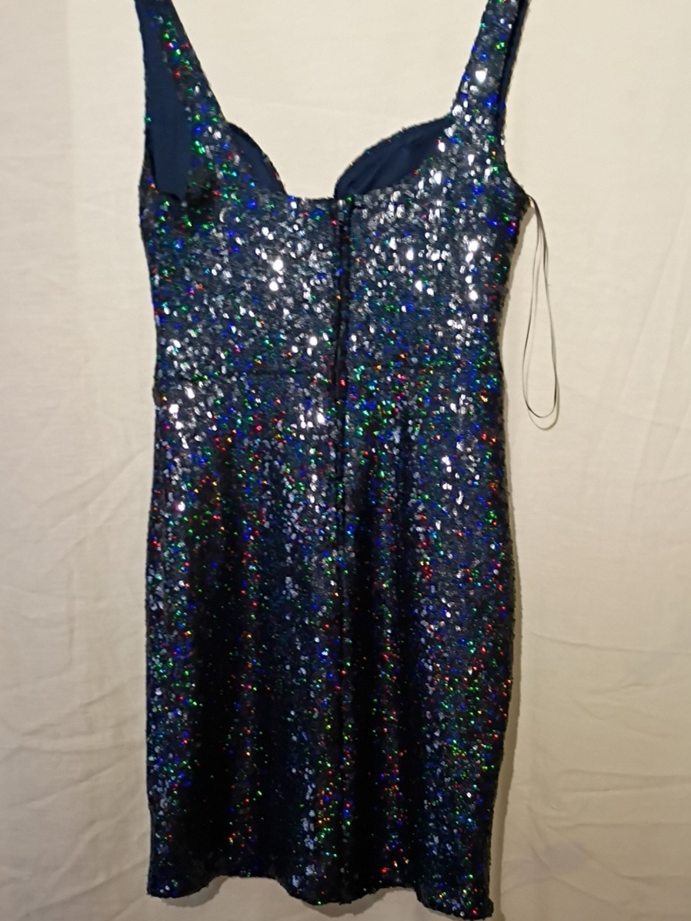 Blue Sequin Glitter Bodycon Mini Dress, Sz 6, NWOT - Picture 7 of 14